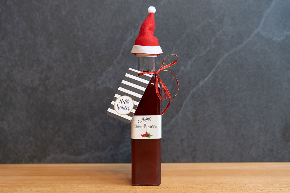 Flasche mit Häubchen